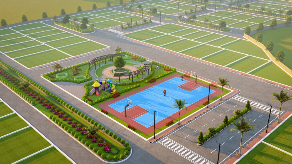 Photograph of a newly developed residential plot on Lucknow-Raebareli Road.​